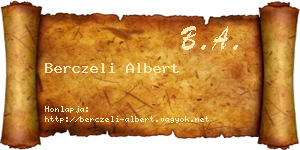 Berczeli Albert névjegykártya