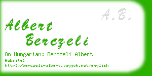 albert berczeli business card